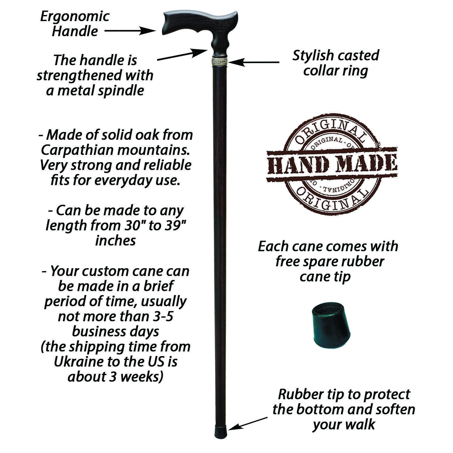 Elegant White Walking Canes Stick for Men Women Classic Handmade