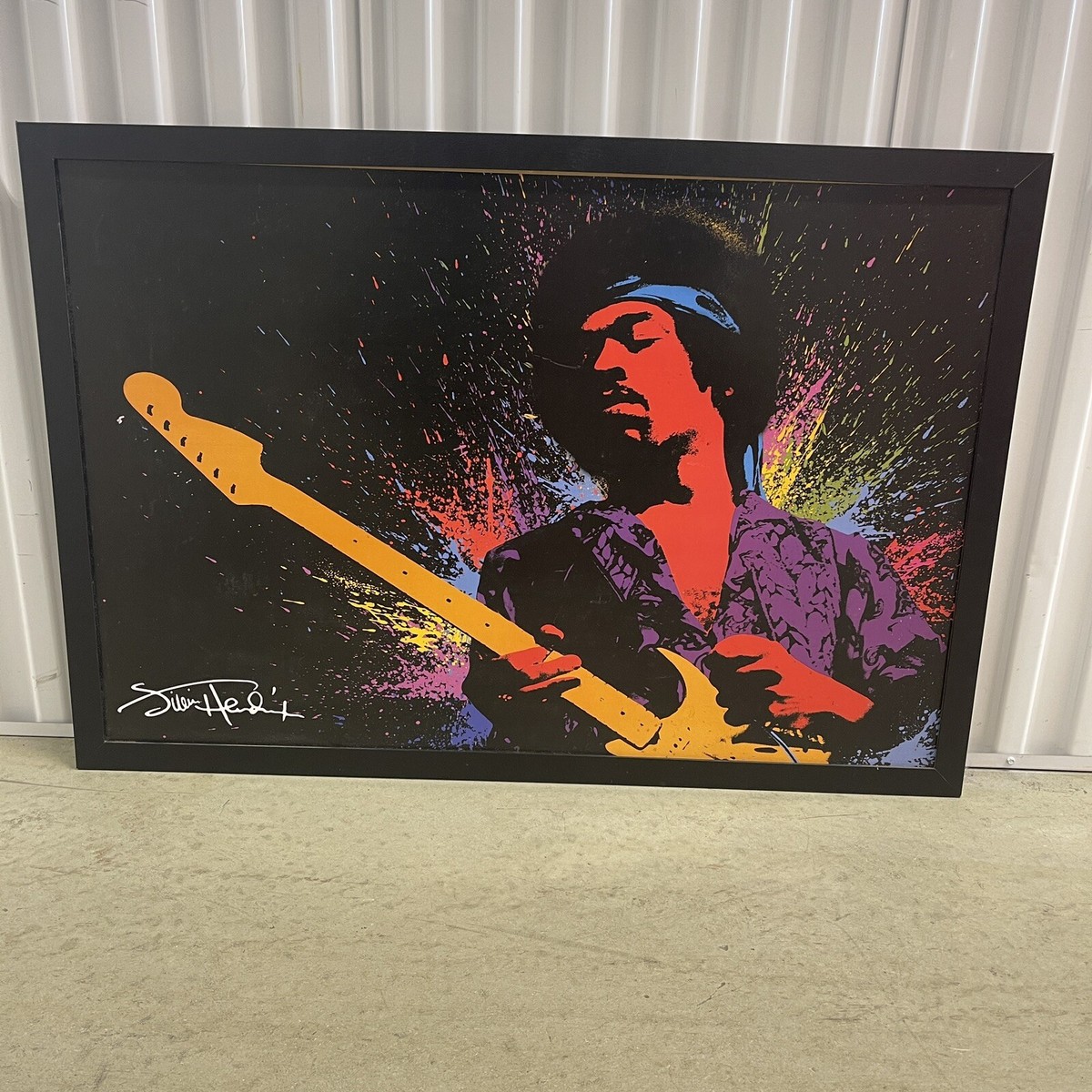 Jimi Hendrix Paint Splatter Rock And Roll Electric Guitarist