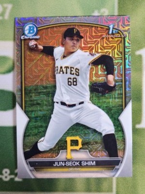 Jun-Seok Shim 1st 2023 Bowman Chrome  Mojo Refractor Pittsburgh Pirates #BCP-153