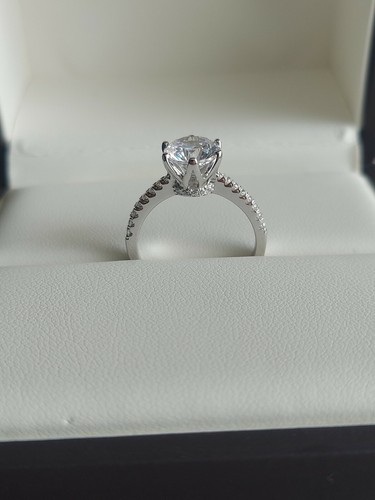 2CT CZ Round Cut Engagement Ring 2 Piece Wedding Bridal Band Set 14k toned - Picture 7 of 12