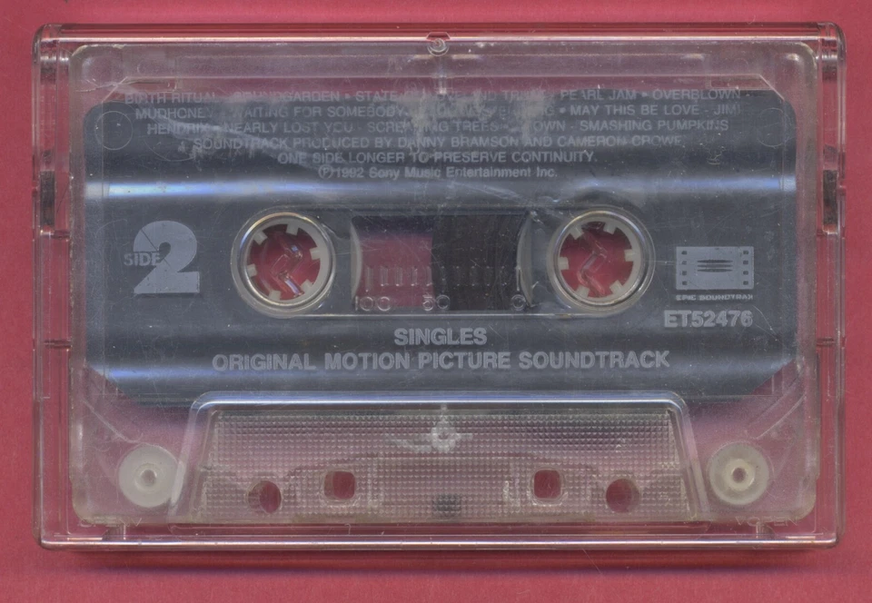 SINGLES: ORIGINAL MOTION PICTURE SOUNDTRACK CASSETTE VARIOUS ARTISTS GRUNGE/ROCK Foto 2 de 2