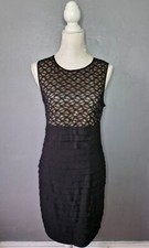 Wallis Black Lace Fitted Dress, 12