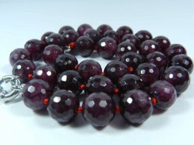 Faceted Dark Red Garnet Round Gemstone Beads Necklace 14-48inch 6/8/10/12mm