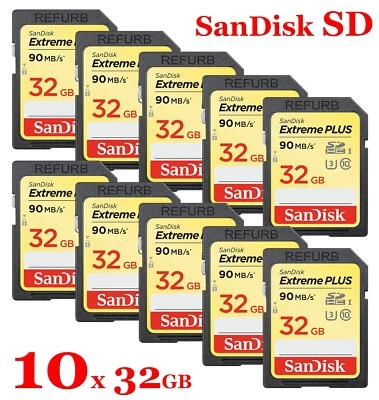 LOT 10x SanDisk Extreme PLUS 32GB SD USH-I Memory Card