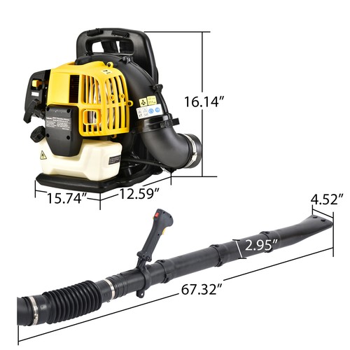Backpack Leaf Blower Gas Powered 52CC 2 Stroke Leaf Blower Grass Lawn Blower US - 第 7/8 張圖片