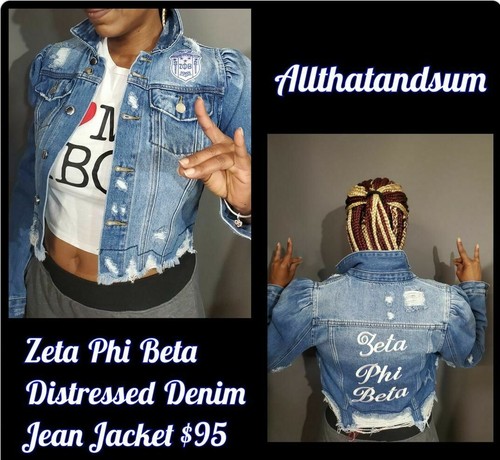 Zeta Phi Beta Sorority Distressed Blue 