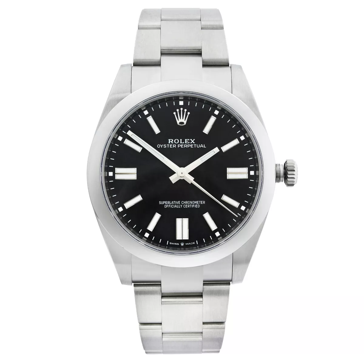 Rolex Oyster Perpetual 41mm Steel Black Dial Oyster Automatic Mens Watch 124300