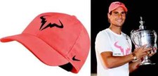  SALE NIKE RAFA RAFAEL NADAL HAT CAP PINK HOT PUNCH US OPEN BULL HERITAGE 86 NWT