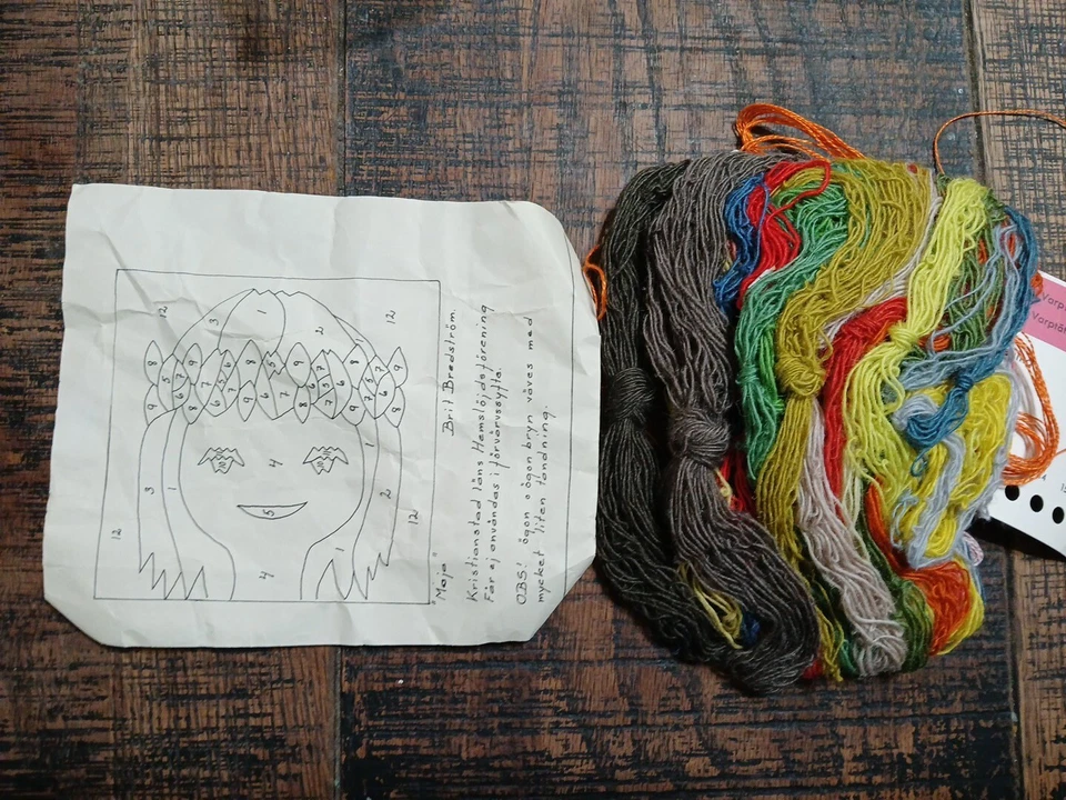 Weaving Mini Picture Girl Kit With Yarn And Pattern. Sweden, Vintage - Image 4 of 4