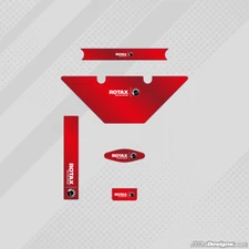 RED CHROME EUROPEAN STYLE MICRO ROTAX RADIATOR STICKER KIT - KARTING