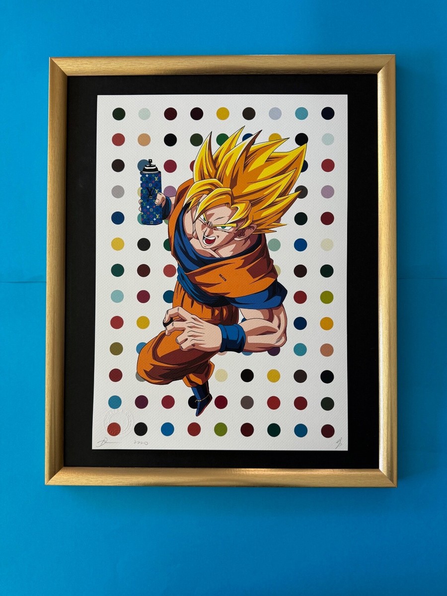 DEATH NYC Hand Signed LARGE Print COA Framed 16x20in Goku DEATH