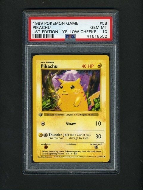 WOTC Pokemon 1999 Base Set Card #58 Pikachu PSA 10 for sale online | eBay