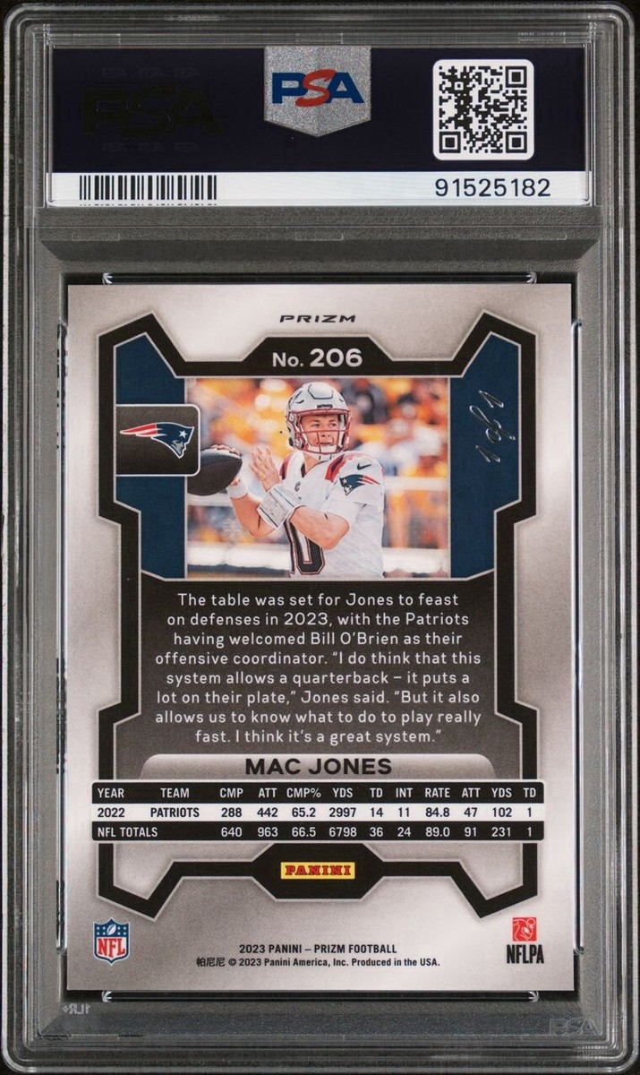 2023 Panini Prizm Football Mac Jones Black Finite 1/1 PSA 10 One