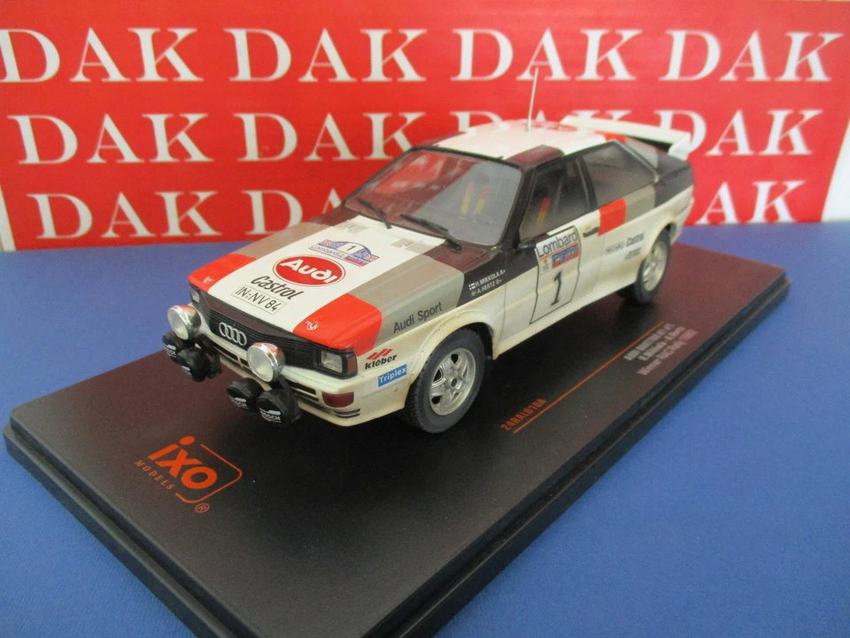 Die cast 1/24 Modellino Auto Audi Quattro A1 Rally RAC 1982 H. Mikkola by Ixo - Immagine 2 di 4