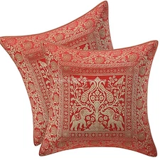 Brocade Jacquard Cushion Cover Throw Ethnic Pillow Case Hippie Gypsy Home Decor