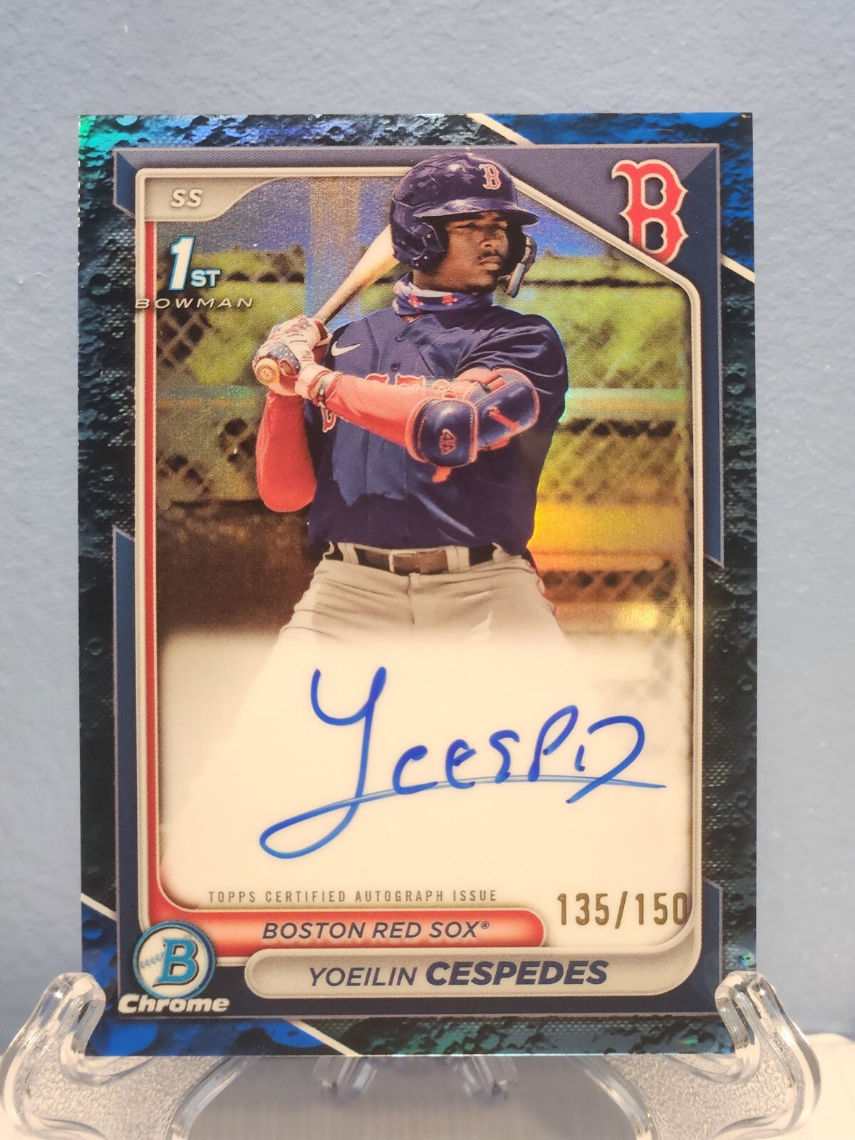 2024 1st Bowman Chrome YOEILIN CESPEDES Blue Lunar Auto /150 Boston Red Sox