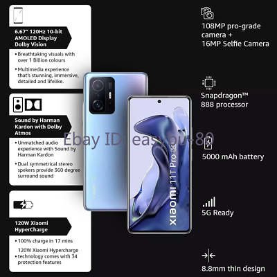 Xiaomi 11T Pro 5G Dual SIM 8/12GB RAM 128/256GB 5000mAh 6.67