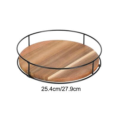 Holz Drehteller Tablett drehbare Aufbewahrung Tablett für Schreibtisch Esszimmer Schrank