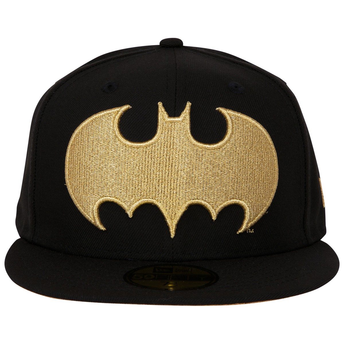 Batman Gold Logo Black Colorway New Era 59Fifty Fitted Hat Black