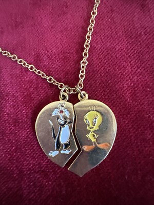 Vintage 1998-1999 Friendship Necklace Looney Tunes Tweety Bird