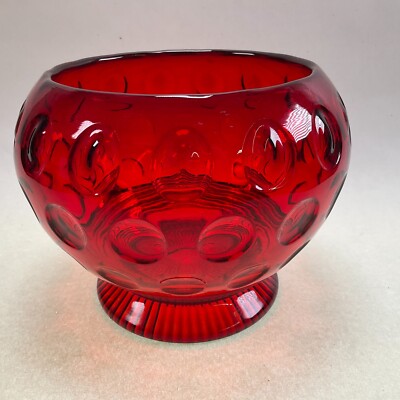 Imperial Glass Old English Ruby Rose Bowl 4 1/2'' 1930s
