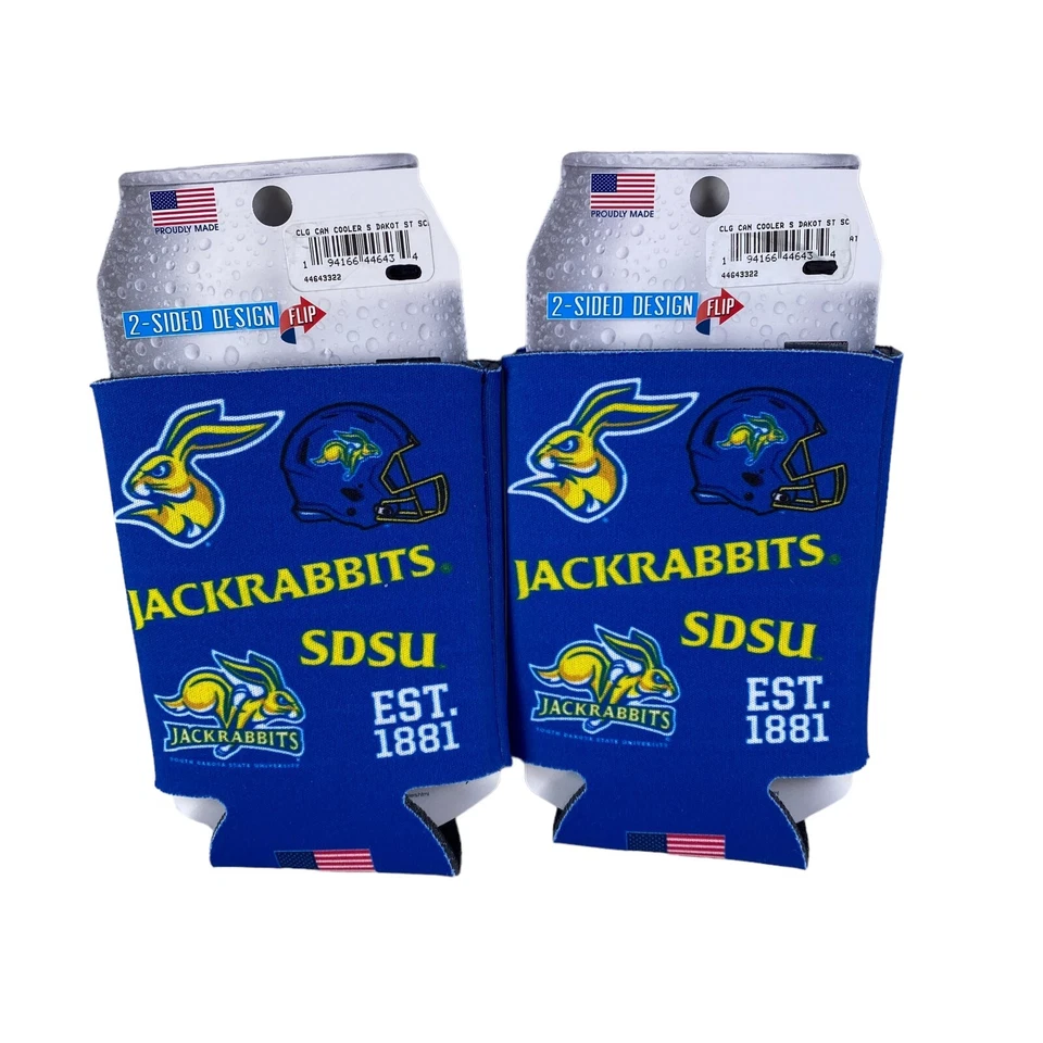 Pacote com 2 logotipos WinCraft South Dakota State Jackrabbits 12 oz. Refrigerador de lata Koozie EUA - Imagem 3 de 3