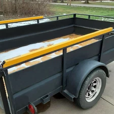 Yellow 2 Sided Tailgate Utility Trailer Gate & Ramp Lift Assist System 350 lbs