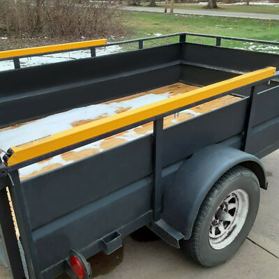Yellow 2 Sided Tailgate Utility Trailer Gate & Ramp Lift Assist System 350 lbs