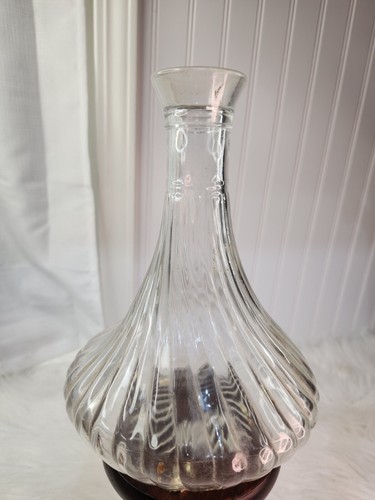 Vintage Glass Clear Decanter Liquor Wine 12" Tall - Picture 2 of 3