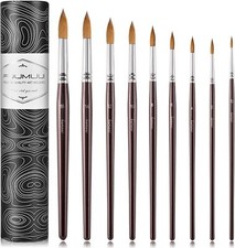 Sable Watercolor Brushes 9pcs Professional Superior Kolinsky Watercolor Paint...