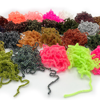 SPECKLED CRYSTAL CHENILLE Hareline Fly Tying Variegated Material 25  Colors!