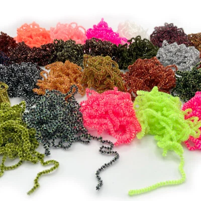 SPECKLED CRYSTAL CHENILLE - Hareline Fly Tying Variegated Material - 25 Colors!