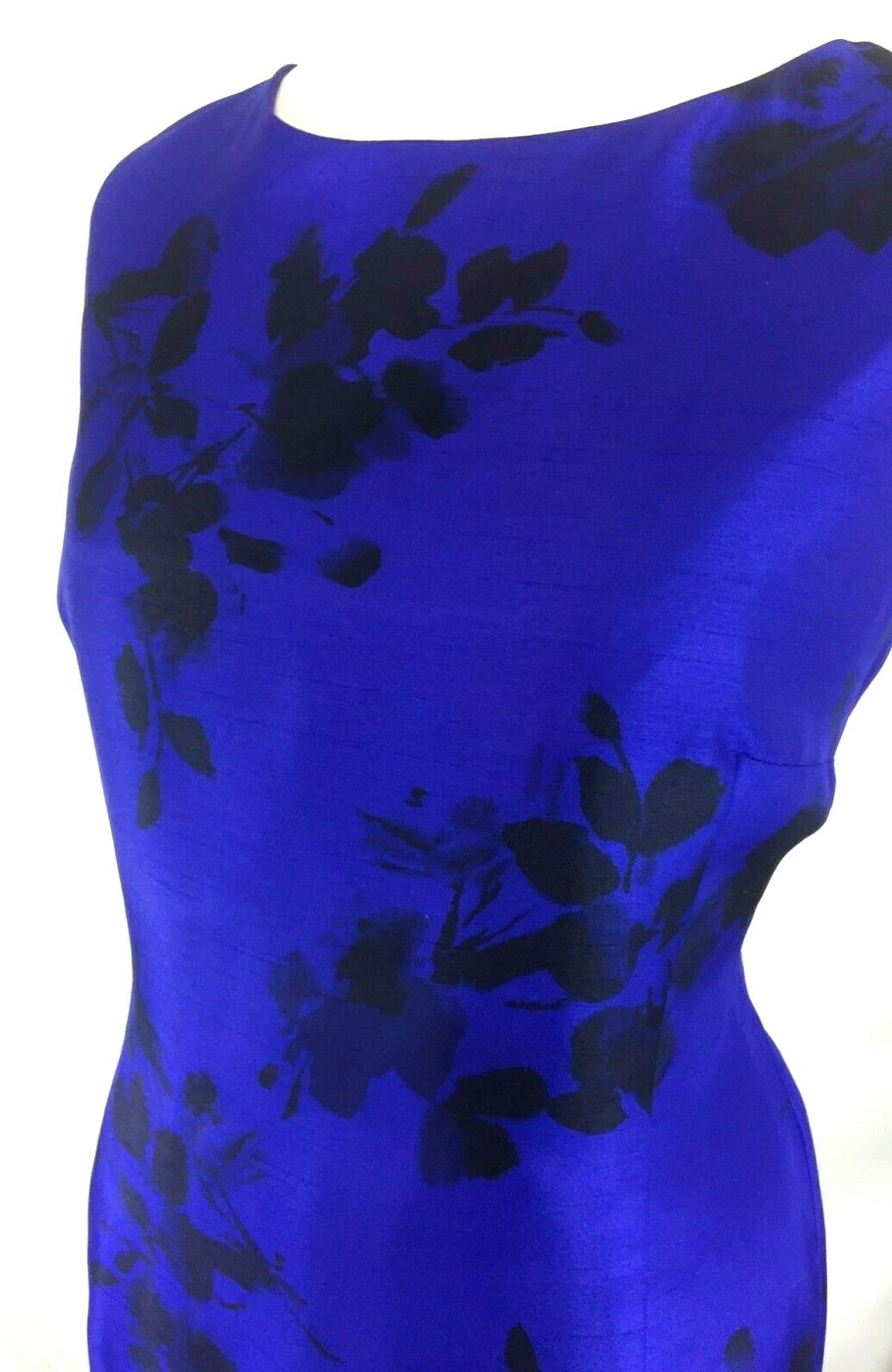 New Jacques Vert dress 16 20 Cobalt Blue Black Shadow Floral Shift RRP £149 image 5