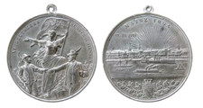Mainz 1894 Shooting Medal Unc Aluminum City View Ship Germany German State Rare