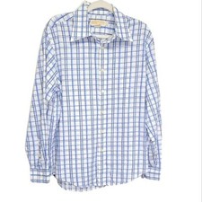 Michael Kors Men's Button Down Blue/White Shirt Size Medium