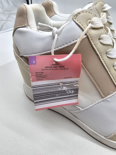 Serra Ladies Wedge Hi Top Sneakers White Size 9 High Heel Comfort Shoes - Picture 5 of 11