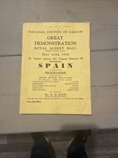 Rare 1938 Labour Party Programme &ndash; Great Demonstration - Royal Albert Hall
