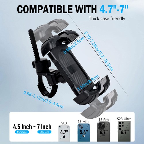 Universal 360° Cell Phone Holder Mount for Bike Motorcycle Handlebar Anti-Shake - 第 8/10 張圖片
