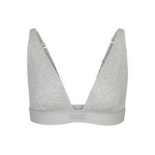 Skims Cotton Ribbed Plunge Bralette - NWOT - Light Heather Gray - Medium