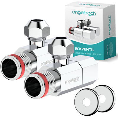 Engelbach Universal Eckventil 1/2 Zoll selbstdichtend 2er Set