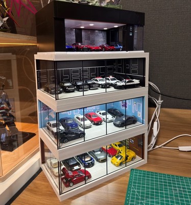 Diorama 1/64 Garage Modell LED Modell Auto Display Parkplatzszene Showroom DE