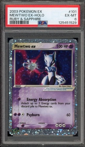 Pokemon Mewtwo ex EX Ruby & Sapphire Holo Ultra Rare #101 PSA 6