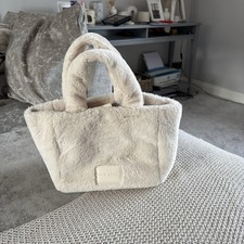 New look cream fur tote bag