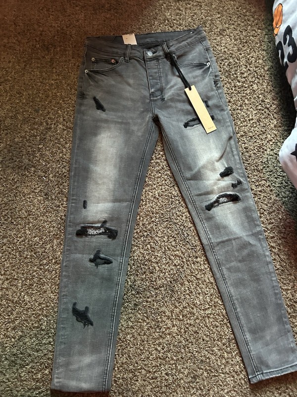 Ksubi Men’s Gray Distressed Skinny Denim Jeans Mid Rise 5-Pocket Logo