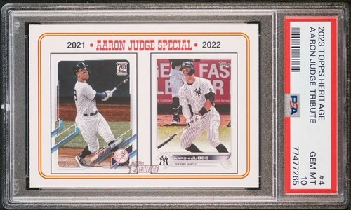 2023 Topps Heritage 🔥AARON JUDGE🔥Tribute #4 PSA 10 💎 Gem Mint