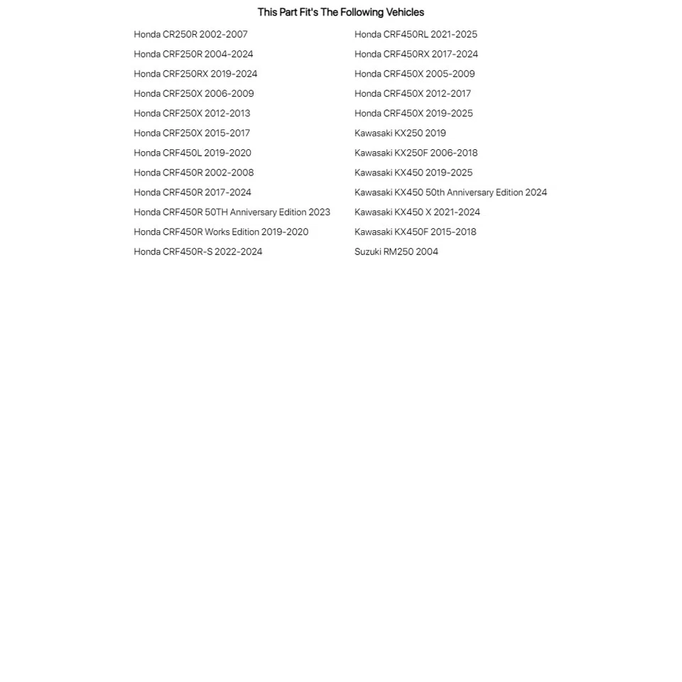 Tusk Rear Shock Seal Kit For HONDA CRF450R 2002-2020 - Image 3 of 4