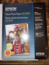 Epson Value Photo Paper Glossy 50 Sheets 8.5"x11" C13S400031 Made in Japan