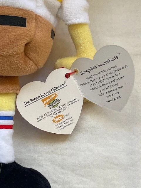 Bob Esponja Pantalones Cuadrados y Patrick Star | Ty Beanie Babies, De Colección 2004 con Etiquetas Foto 4 de 4