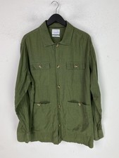 Nines Collection Green Linen Blend Overshirt Utility Jacket Long Sleeve UK L