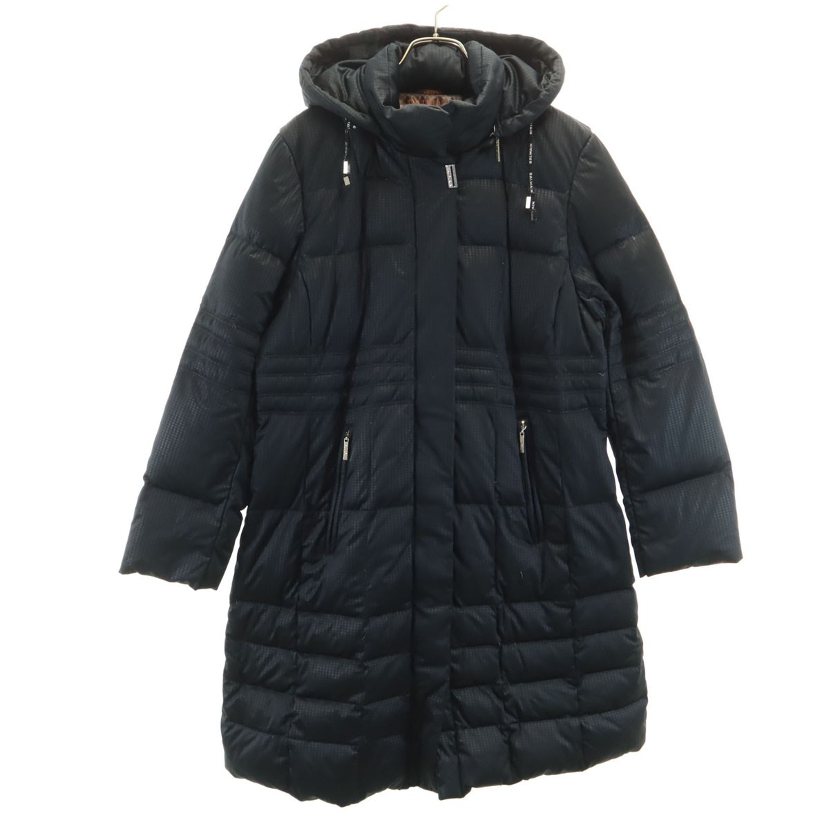 BALMAIN Houndstooth Pattern down coat M Black ser… - image 1